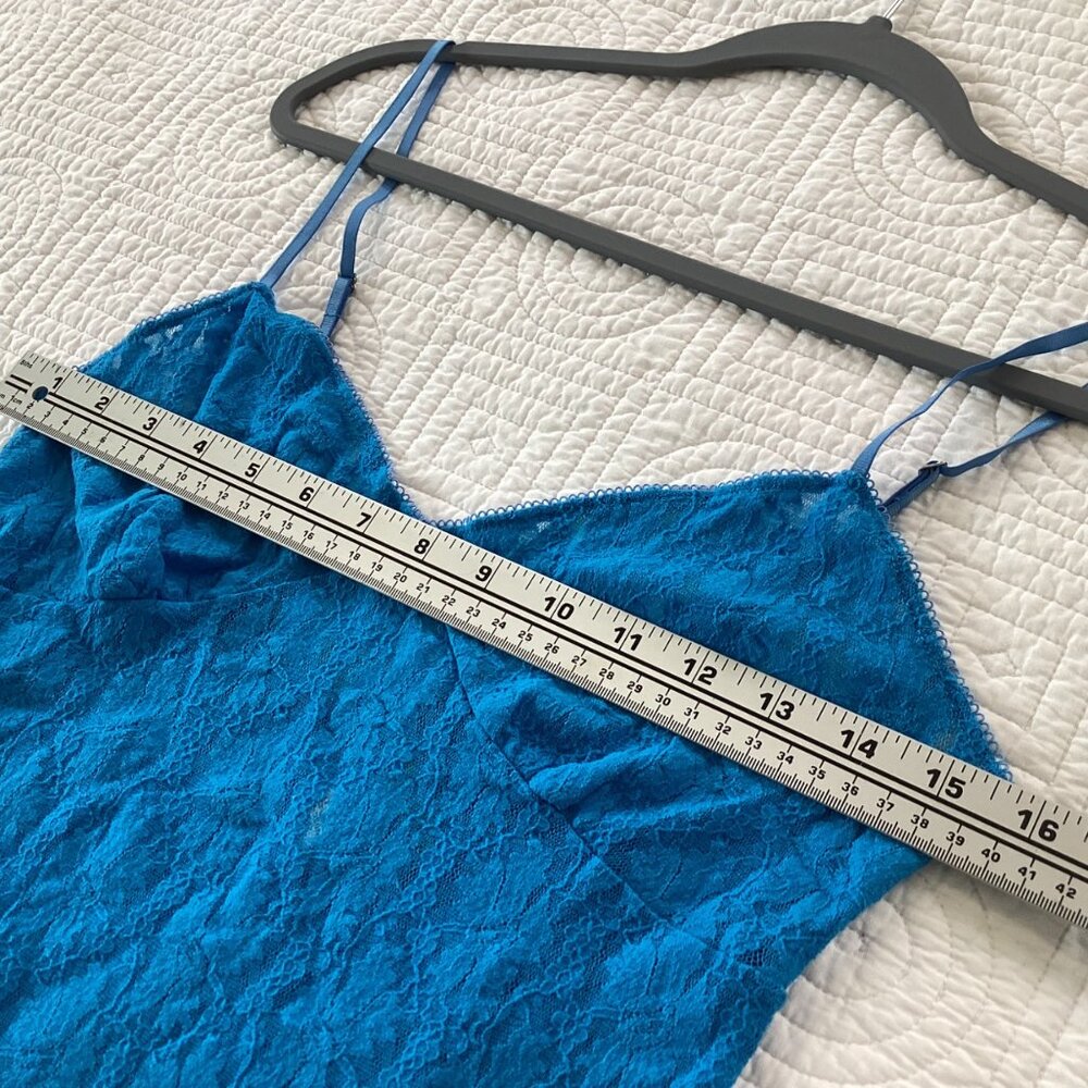 August Moon Intimates Lace Slip Dress Babydoll blue Size M Y2K fairy - Picture 6 of 15